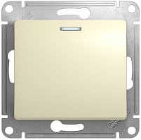 Выключатель с подсветкой без рамки Systeme Electric Glossa 1-кл. бежевый  картинка